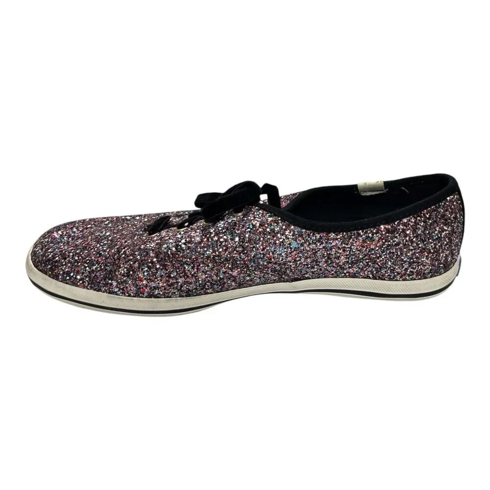 Keds x Kate Spade Champion Glitter Pink Sneakers Womens 8.5 Velvet Laces